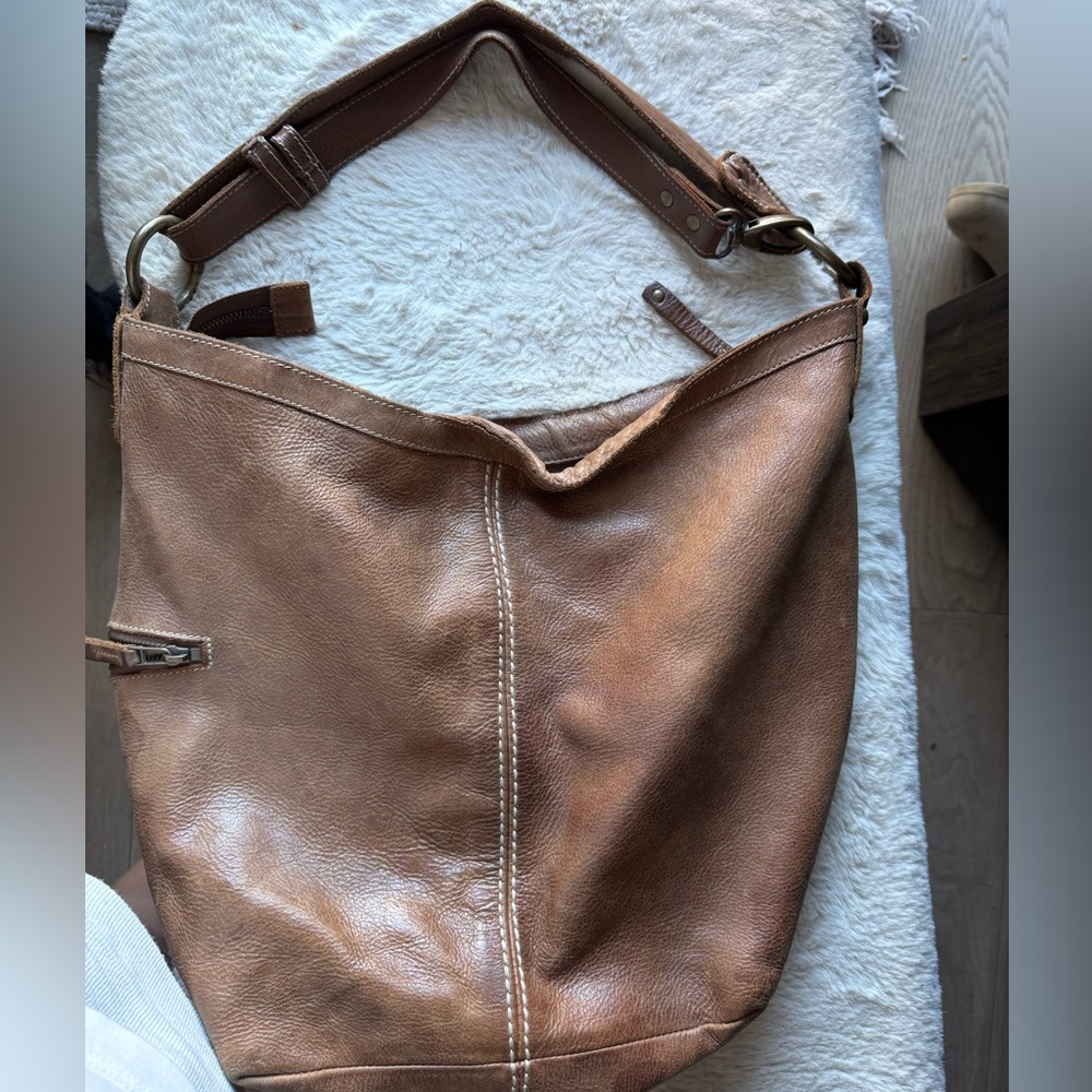 Roots leather hobo bag